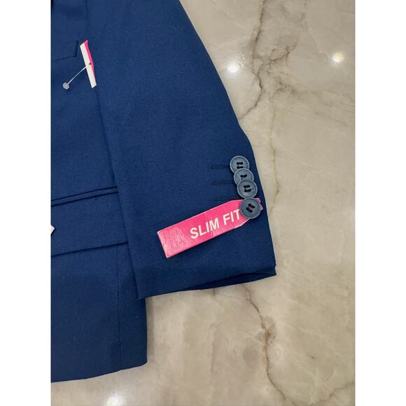 Isaac Mizrahi Blazer 2T Slim Fit Two-Button Blue Formal Jacket Toddler Boys NWT - Picture 4 of 9